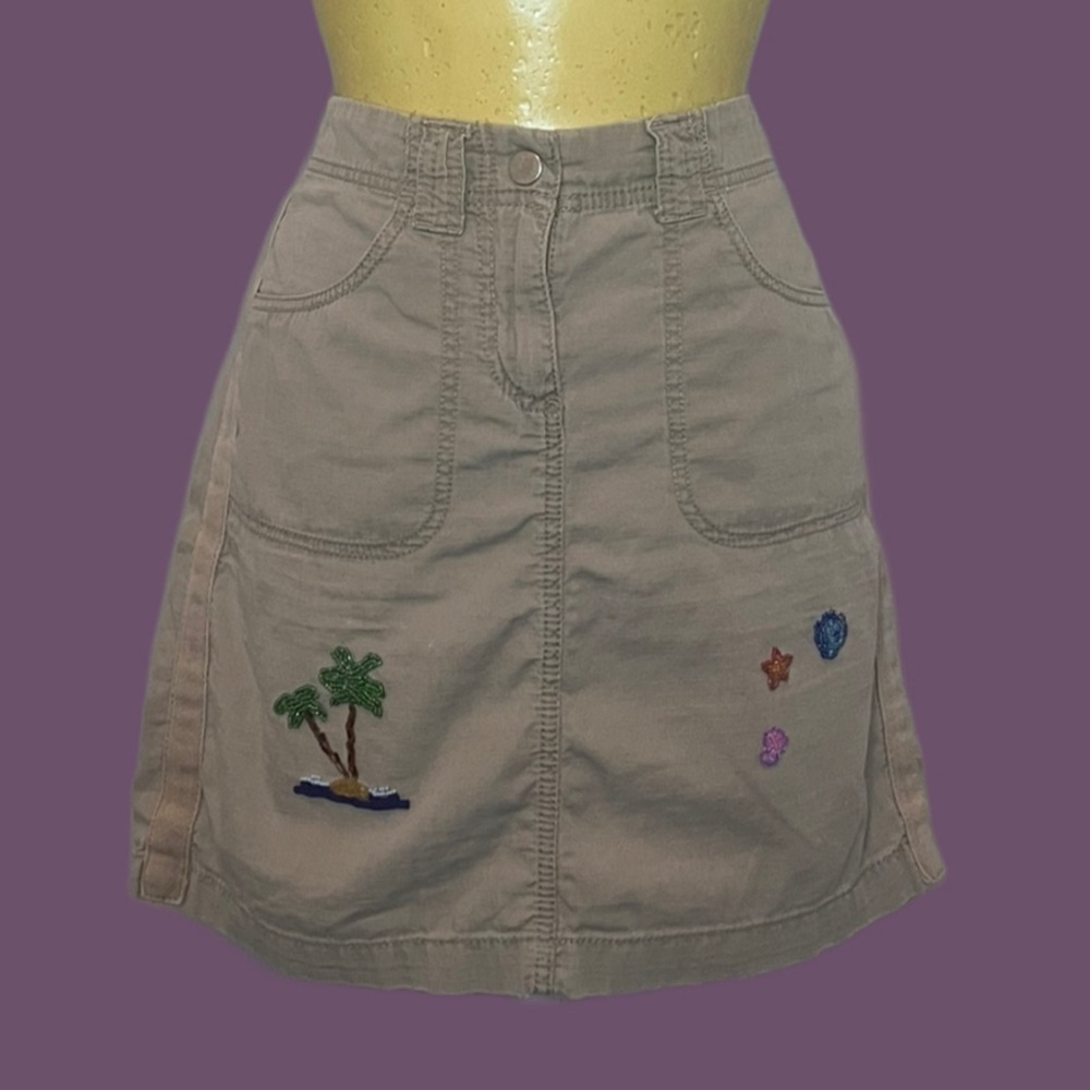 🏝️🐚Y2K Upcycled Beaded Mini Skirt🐚🏝️